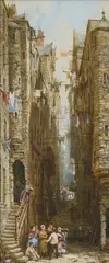 Louise Rayner, A LITTLE STREET IN EDINBURGH, watercolour