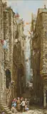 Louise Rayner, A LITTLE STREET IN EDINBURGH, watercolour