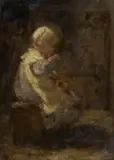 Robert Gemmell Hutchison, BREAKFAST TIME, oil on board