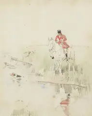 Joseph Crawhall, THE HUNTSMAN, watercolour