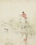 Joseph Crawhall, THE HUNTSMAN, watercolour