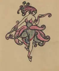 Margaret Morris, SARCASMS, pencil and watercolour
