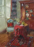 Mary Nicol Neill Armour, INTERIOR WITH PATTERNED RUG, oil on canvas