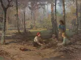 William Pratt, COLLECTING FIREWOOD, oil on canvas