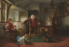 BLIND MAN'S BUFF by Alexander Hohenlohe Burr, oil on canvas laid down, offered Jun 2026