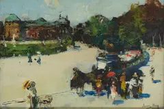 James Kay, TUILERIES GARDENS, PARIS, oil on panel