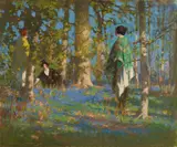 George Henry, GATHERING BLUEBELLS, oil on canvas