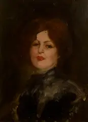 Elizabeth MacNicol, HEAD AND SHOULDER STUDY OF A WOMAN IN BLACK, Oil on canvas