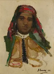 John Lavery, A MOROCCAN GIRL, oil on canvas