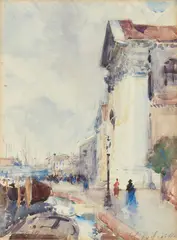 Francis Cadell, ON THE CANAL, VENICE, watercolour and pencil on paper