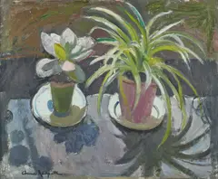 Anne Redpath, PLANTS IN THE SUN, oil on board