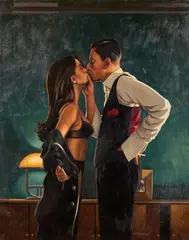 Jack Vettriano, PINCER MOVEMENT, oil on canvas