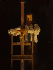 Jack Vettriano, SELF-PORTRAIT WITH EASEL, oil on canvas
