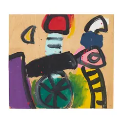 WHEEL FOR SPRINGTIME NO. 3, OPUS 456 - NOV. 1968 by Alan Davie, oil on wood, sold Mar 2026
