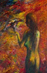 Joseph Urie, WOMAN WITH SPANISH BIRD, 1994, oil on canvas