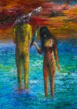Joseph Urie, NERJA BEACH INCIDENT, 1994, oil on canvas