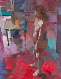 Crawfurd Adamson, STANDING FEMALE, oil on canvas