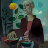 William Crosbie, PILGRIMMAGE, ITINERANT SCHOLAR, oil on board