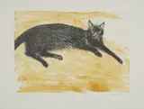 Elizabeth Blackadder, BLACK CAT (ALLAN 12), 1982, Lithograph, Artist's Proof, aside from the edition of 75