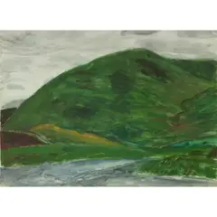 Elizabeth Blackadder, ETTRICK VALLEY, 1973, pencil lower right, pencil, watercolour and gouache