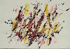 COMPOSITION by William Gear, 1961, mixed media on paper, sold Mar 2026