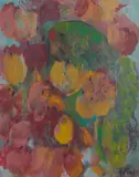 Brent Millar, PARROT AND POPPIES, oil on canvas