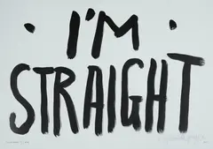 Gilbert&George, I'M STRAIGHT, 2021, Ink wash, 35/50