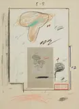 Cy Twombly, No. III, FROM 'NATURAL HISTORY, PART 1, MUSHROOMS', 1974, Lithograph, mixed media and collage on Richard de Bas paper, 75/98