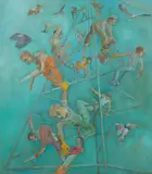 John Johnstone, MANY HANDS, oil on board