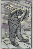 Peter Howson, VICTIM NO.1, 1989, pastel on blue paper