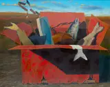 Gordon Mitchell, BOX OF ASSORTED FISH, 1995, oil on canvas