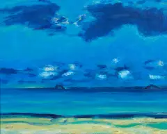 John Houston, SEASCAPE WITH BASS ROCK, oil on canvas