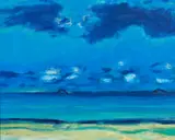 John Houston, SEASCAPE WITH BASS ROCK, oil on canvas
