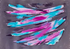 William Gear, TURQUOISE AND BRIGHT PURPLE FORM, 1950, mixed media