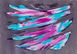 William Gear, TURQUOISE AND BRIGHT PURPLE FORM, 1950, mixed media