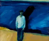 Robert Maclaurin, FIGURE WITH NIGHT SKY, oil on board
