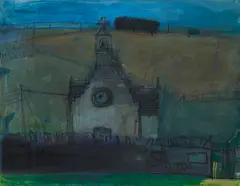 Barbara Rae, BORDERS CHURCH (LAMMERMUIR), mixed media on paper
