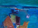 Barbara Rae, UNTITLED (BLUE LANDSCAPE), Mixed media on paper