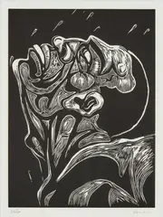 NO. 9, FROM 'A HERO OF THE PEOPLE' by Peter Howson, 1987, Linocut, 33/40, sold Mar 2026