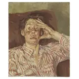 Tai-Shan Schierenberg, THE ARTIST'S WIFE (RED & WHITE STRIPES), Oil on canvas