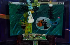 David McClure, GREEN MARBLE AND WHITE JUG, 1966, oil on canvas