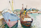 Fred Yates, THE HARBOUR, oil on board