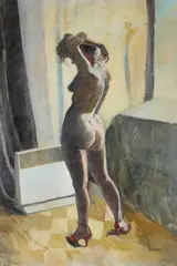 Alexandra Gardner, STANDING FEMALE NUDE, 1991, oil on canvas