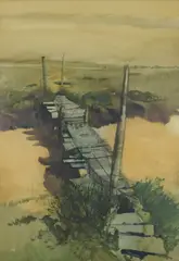 James Morrison, THE WALKWAY, 1976, oil on board
