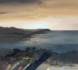 Chris Bushe, SUNRISE ON THE WATER, Oil on board