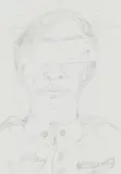 John Bellany, SOMETHING MORE SINISTER, pencil on card