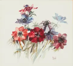 Ethel Walker, STILL LIFE OF ANEMONE, watercolour