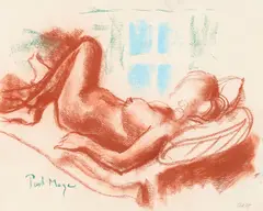 Paul Maze, RECLINING NUDE, pastel