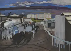 David McClure, VIEW OF REFINERY, ARDROSSAN, Gouache