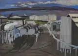 David McClure, VIEW OF REFINERY, ARDROSSAN, Gouache